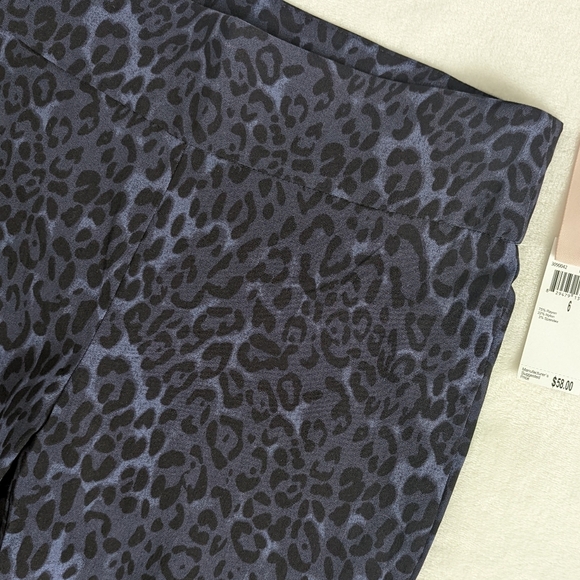 Philosophy Pants High Rise Skinny Ankle Fitted Stretch Leopard Print Blue 6 NWT - Picture 11 of 15